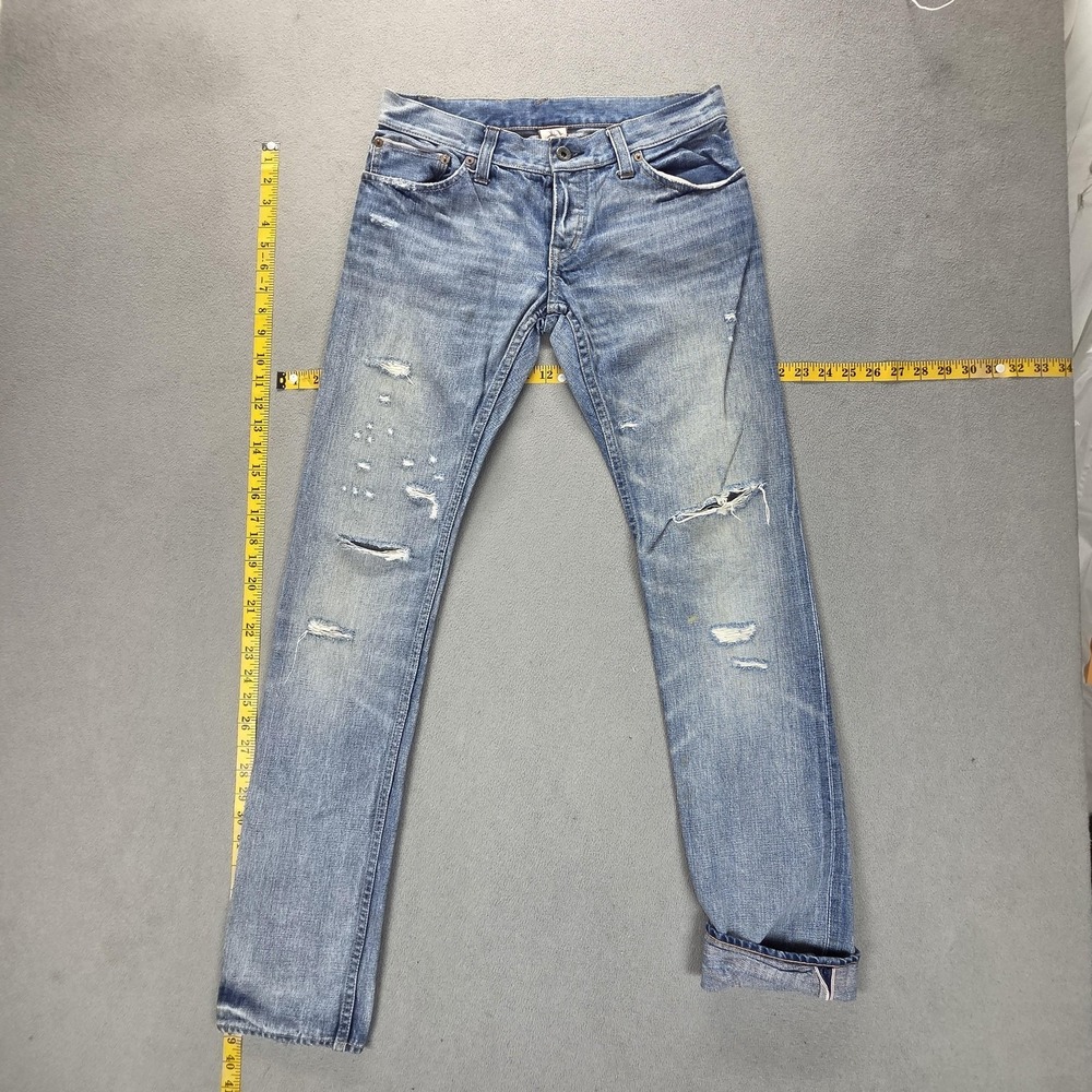 Ralph Lauren Jeans Womens‎ Blue Selvedge Rugby Thrashed Honeycomb Fits 28x32